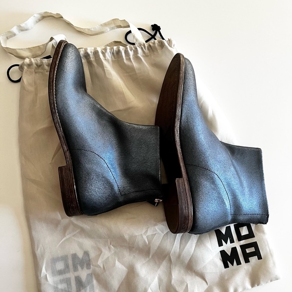 MOMA Anna Boots in Metallic Blue Genuine Leather, 40EU, NWOT - Picture 6 of 13